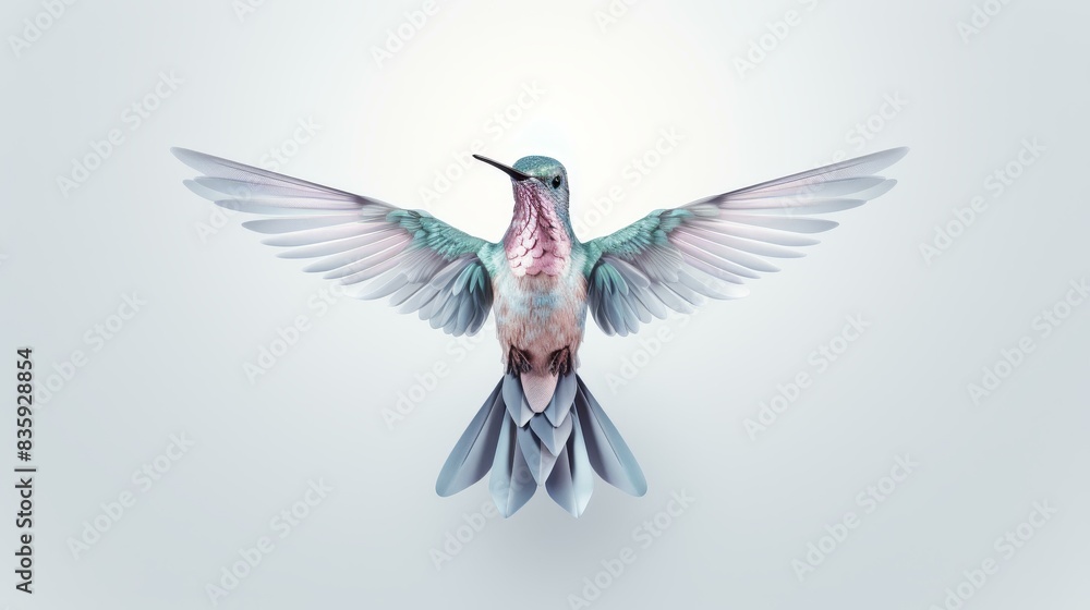 Naklejka premium Detailed highresolution background featuring iridescent hummingbird wing textures in a realistic design with delicate colors.