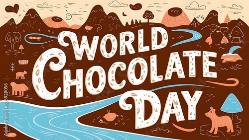 World Chocolate Day  Illustration-typography 