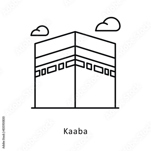 Kaaba vector filled outline icon style illustration. Symbol on White background EPS 10 File