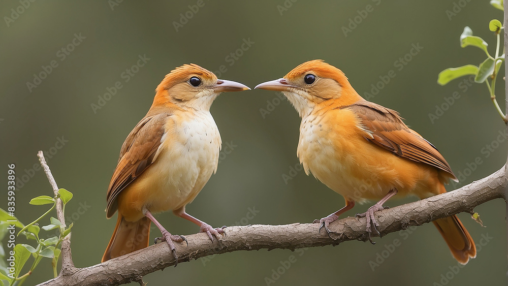 Fototapeta premium The Unique Adaptations of the Rufous Hornero ai generative photo