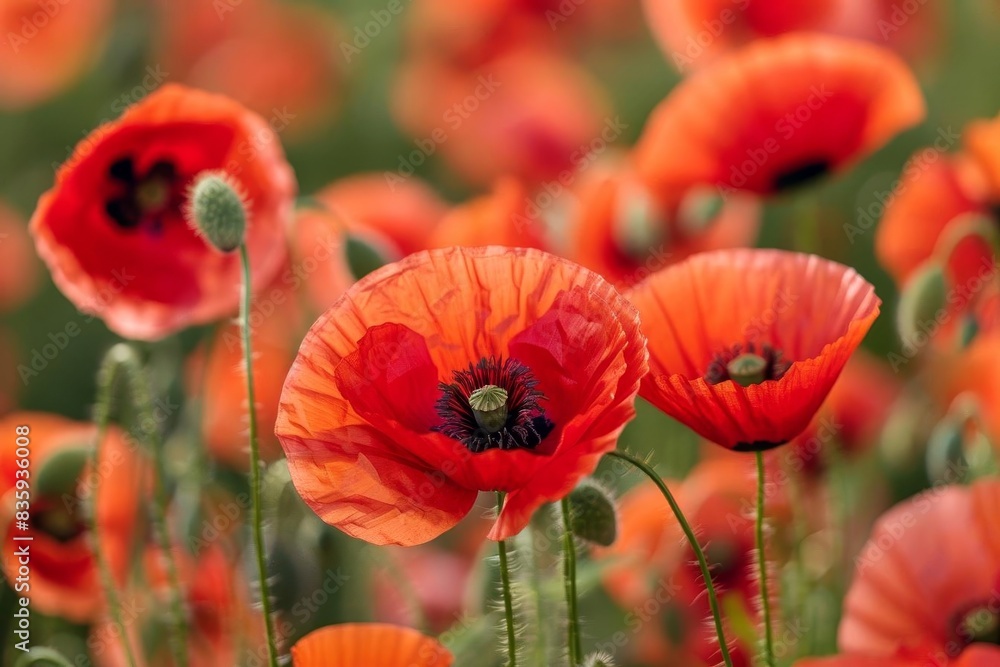Obraz premium Red poppy flowers,
