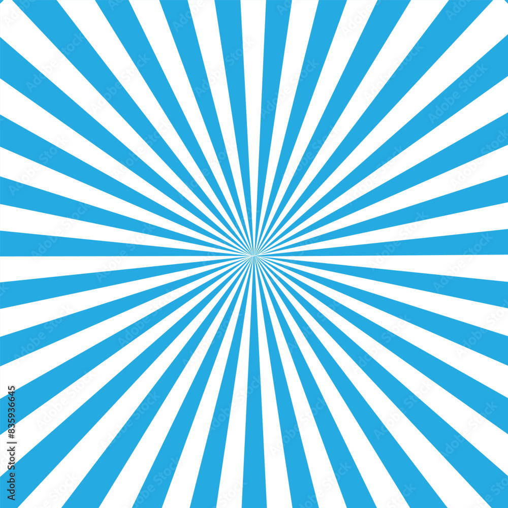 Fototapeta premium Blue and white Sunburst Pattern Background. Radial Summer. Exploding star burst texture japanese radius cartoon pattern sale banner price tag abstract eps editable vector circular hypnotism template