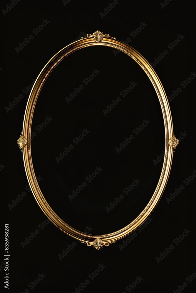 Obraz premium A gold circular frame set against a black background