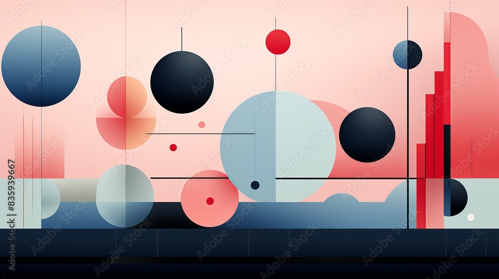 Obraz premium Abstract patterns resembling celestial bodies and cosmic phenomena, evoking a sense of wonder and awe. Painting Illustration style, Minimal and Simple,