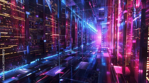 A holographic representation of a computer data center © Ahmed
