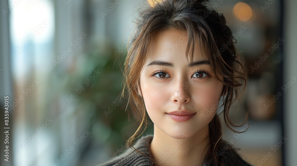 portrait of a young cheerful woman looking at the camera beauty and spa asian woman portrait on a white background .hight relustion portrait of a young cheerful woman looking at the camera beauty and spa asian woman portrait on a white background .hight relustion