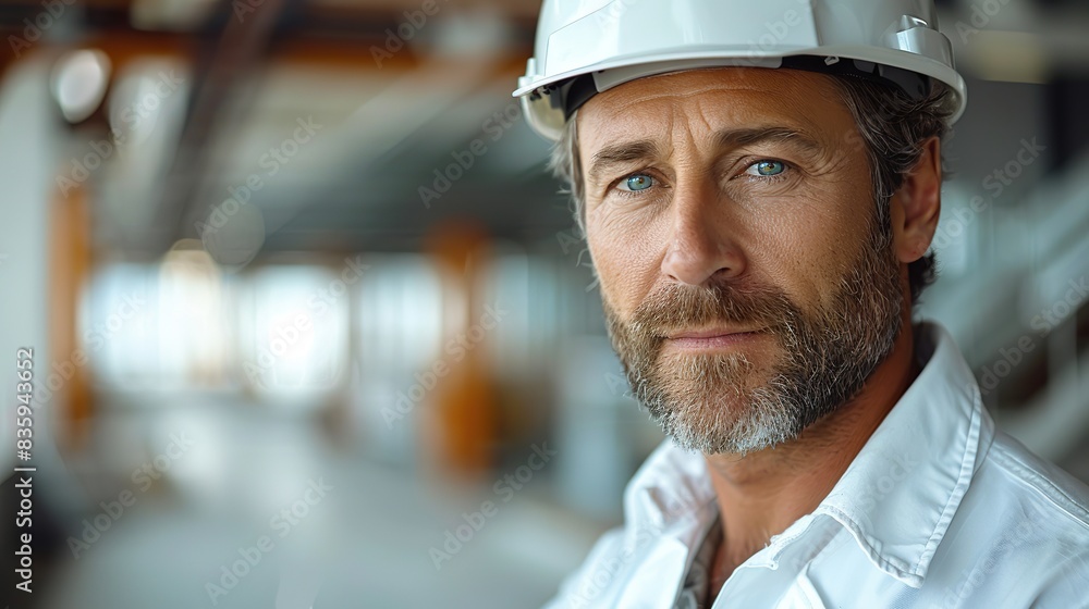 handsome businessman engineer in hard hat in a building a white background .stock illustration handsome businessman engineer in hard hat in a building a white background .stock illustration