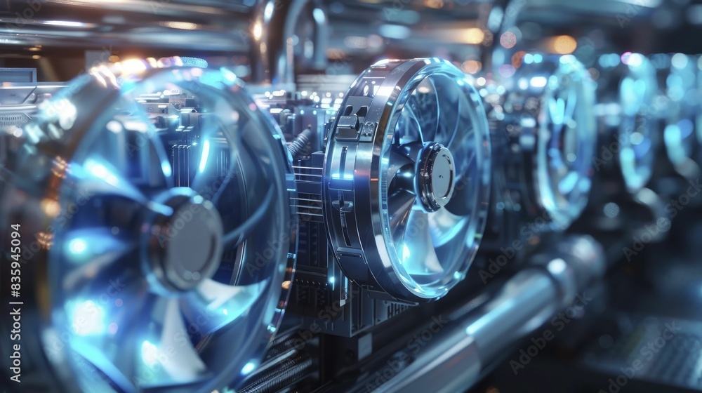 Cooling innovations keeping the future fresh, a detailed shot of advanced cooling systems in action, showcasing technology and freshness, cool style. Cooling innovations keeping the future fresh, a detailed shot of advanced cooling systems in action, showcasing technology and freshness, cool style.