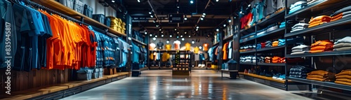 Modern Athletic Wear Store with Prominently Displayed Sportswear and Accessories for a Fit Lifestyle Retail Experience
