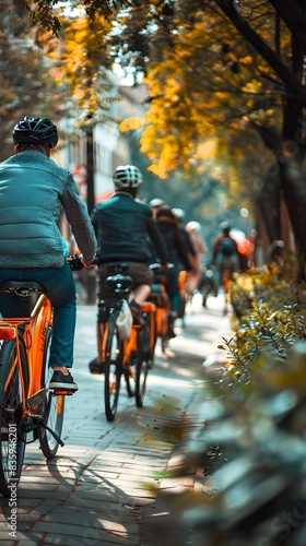 Wallpaper Mural City Bike Share Program with Cyclists Navigating Urban Streets Torontodigital.ca