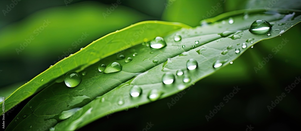 raindrop of rain on leaf of natural plant. Creative banner. Copyspace image raindrop of rain on leaf of natural plant. Creative banner. Copyspace image