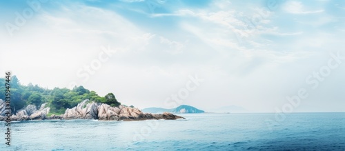 Blurred landscape on sea side for background and wallpaper copy space off travel concept footage