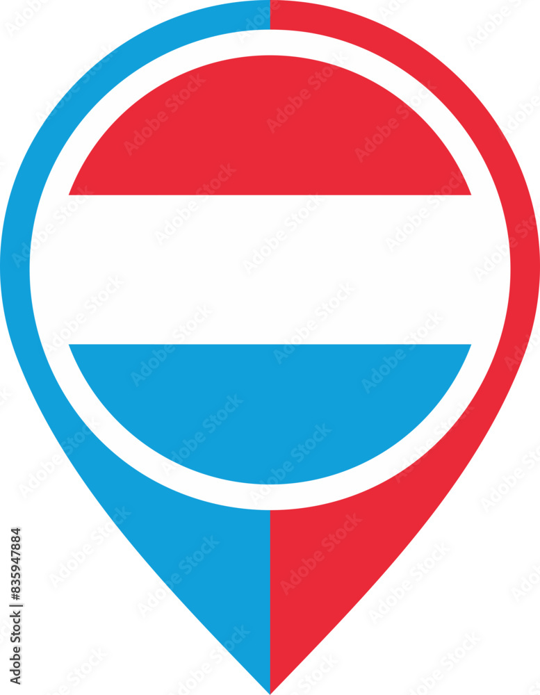 Map icon inside Luxembourg flag Map icon inside Luxembourg flag
