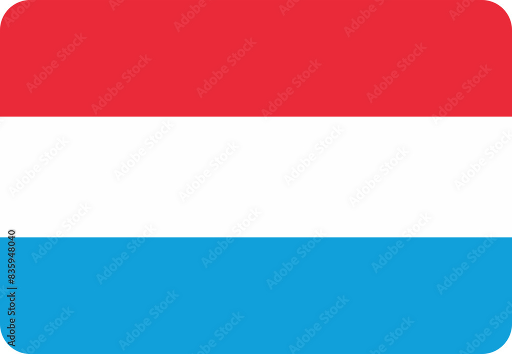 Luxembourg flag rounded rectangle icon Luxembourg flag rounded rectangle icon