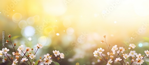 Soft warm nature spring natural background with pronounced bokeh and blur. Creative banner. Copyspace image © HN Works