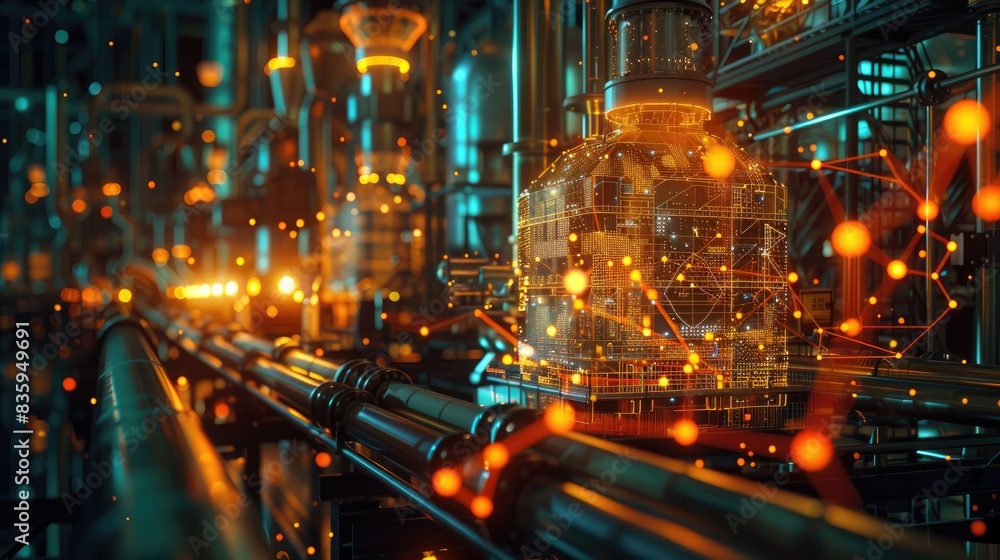 Futuristic data center network glowing nodes design Futuristic data center network glowing nodes design