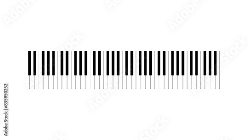 Piano  keyboard, black isolated silhouette