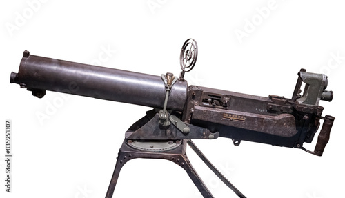 Schilderij op canvas machine gun of  World War I , isolated on white
