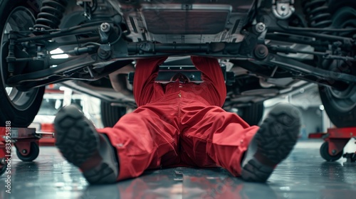 The mechanic under car
