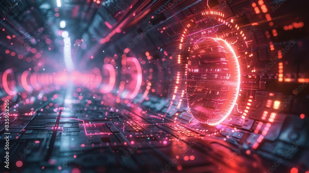 Futuristic theater with holographic performances, Scifi, Neon and dark tones, Digital rendering, Combining traditional art with advanced tech Futuristic theater with holographic performances, Scifi, Neon and dark tones, Digital rendering, Combining traditional art with advanced tech