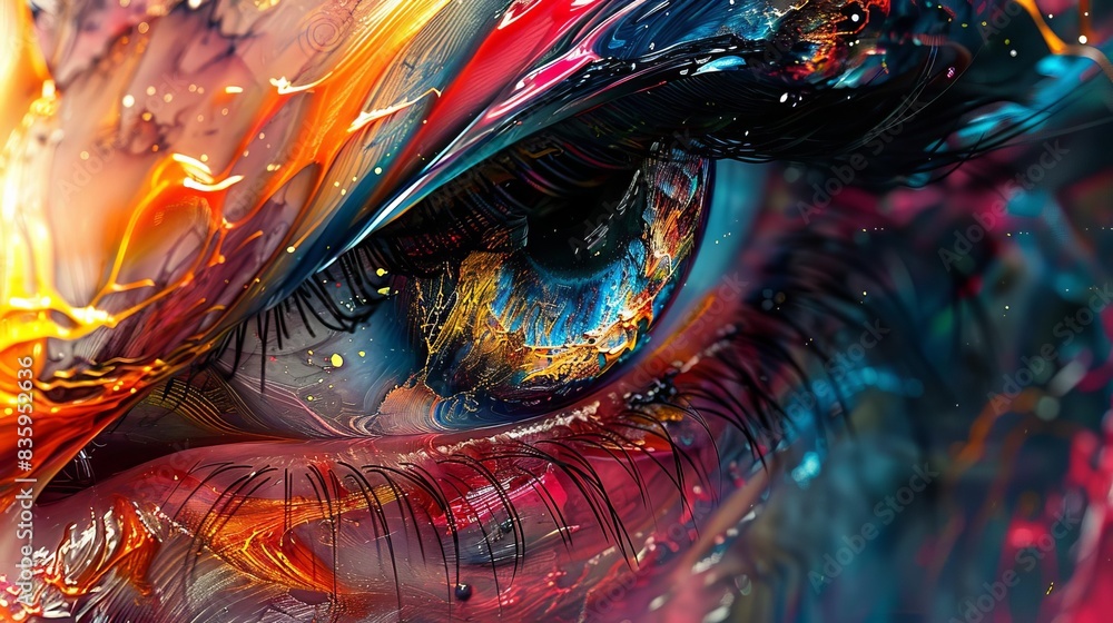 Handmade items with digital enhancements, Abstract, Vibrant colors, Digital painting, Blending craftsmanship with modern tech Handmade items with digital enhancements, Abstract, Vibrant colors, Digital painting, Blending craftsmanship with modern tech