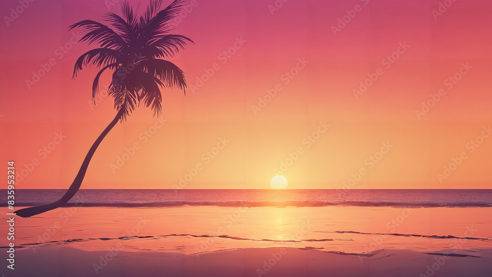 Sandy Beach Sunset Gradient Background for Tropical and Relaxing Vibes Sandy Beach Sunset Gradient Background for Tropical and Relaxing Vibes