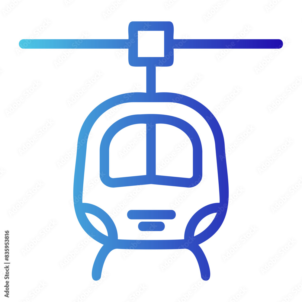 Helicopter icon with gradient outline style Helicopter icon with gradient outline style