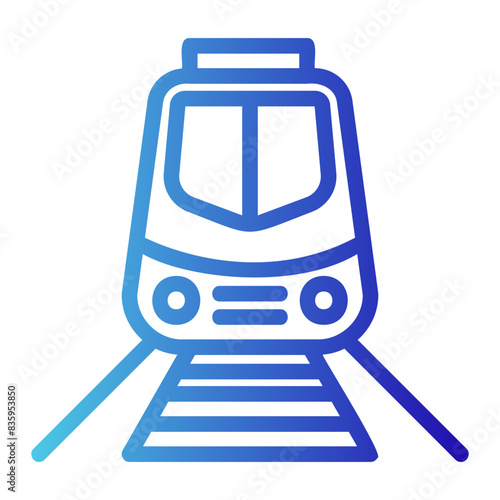 Fast train icon with gradient outline style