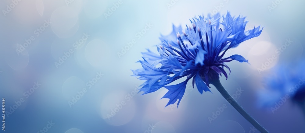 A dainty cornflower its azure petals unfurled in splendor captivates the eye This enchanting moment encapsulates the ephemeral beauty of nature s chance encounters and symbiotic relationships