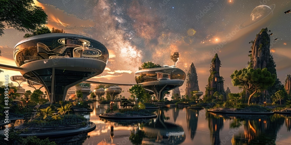 a image of a futuristic city with a lake and a sky background a image of a futuristic city with a lake and a sky background