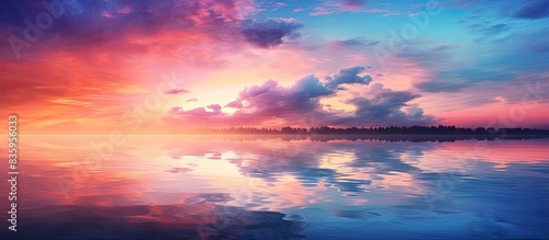Beautiful colorful sunset. Creative banner. Copyspace image