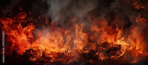 Fire intensive oxidation process. Creative banner. Copyspace image