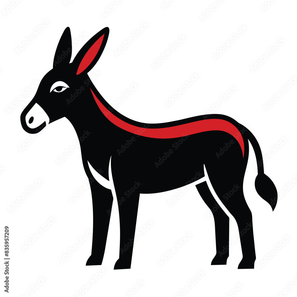 Solid color Donkey animal vector design