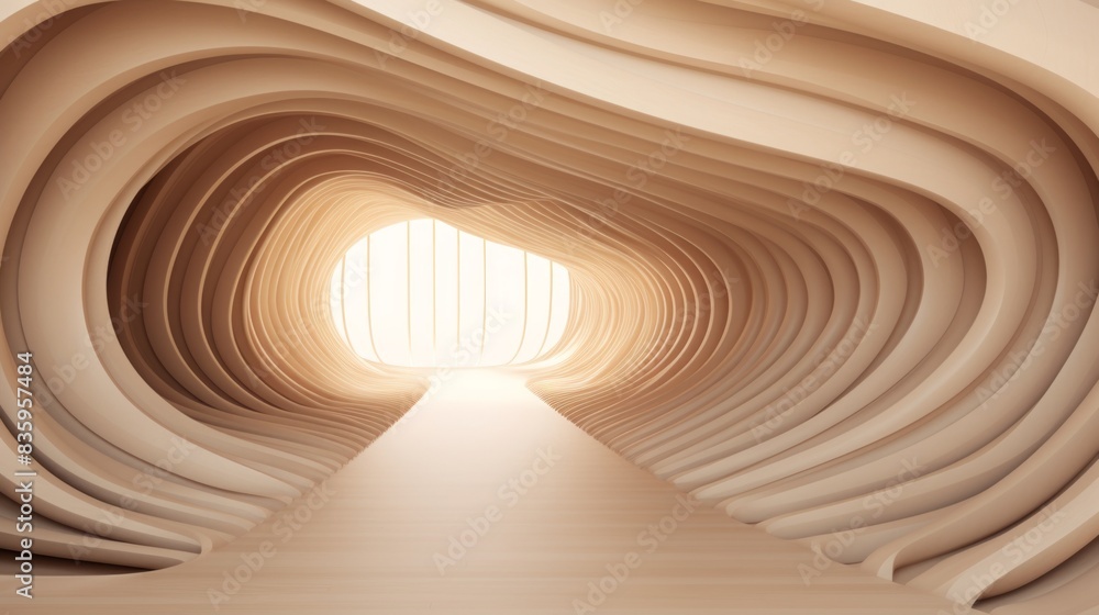 Fototapeta premium A spacious, futuristic room with clean lines and plenty of natural light.
