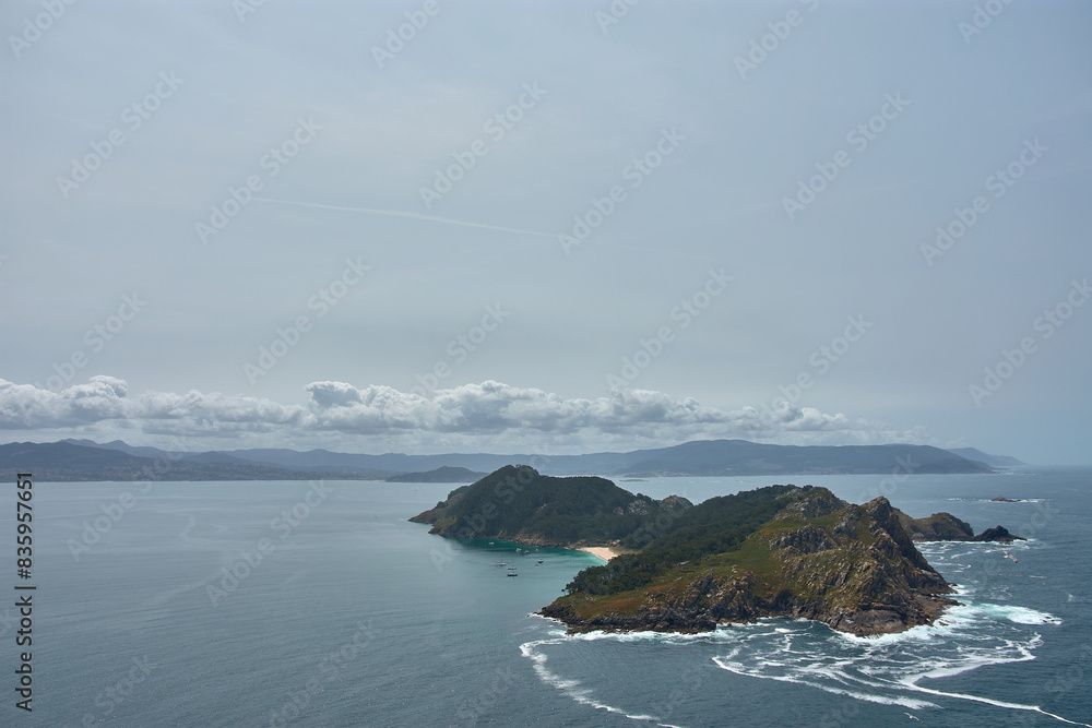The Cies Islands, a natural paradise in the Ria de Vigo, in Vigo, Pontevedra, Spain The Cies Islands, a natural paradise in the Ria de Vigo, in Vigo, Pontevedra, Spain