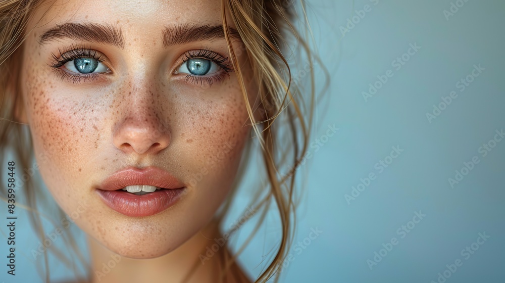 beautiful face of young woman with healthy clean skin. stock image beautiful face of young woman with healthy clean skin. stock image