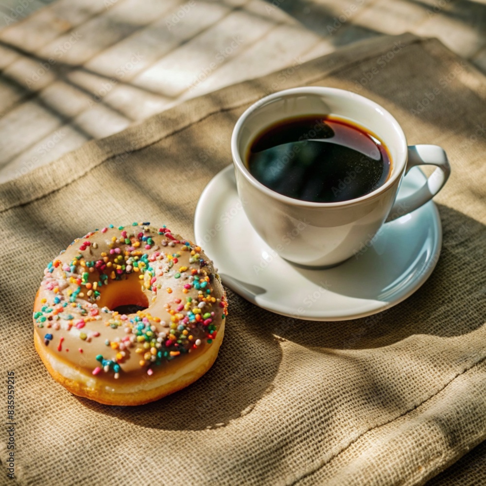 coffee and donut , 2k, ultra HD, realistic coffee and donut , 2k, ultra HD, realistic