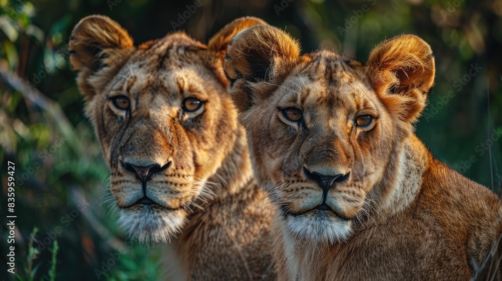 Naklejka premium Wild lions