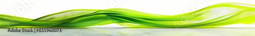 Bright chartreuse waves, electric and vivid, moving dynamically across a clean white surface, sparking energy and vivacity