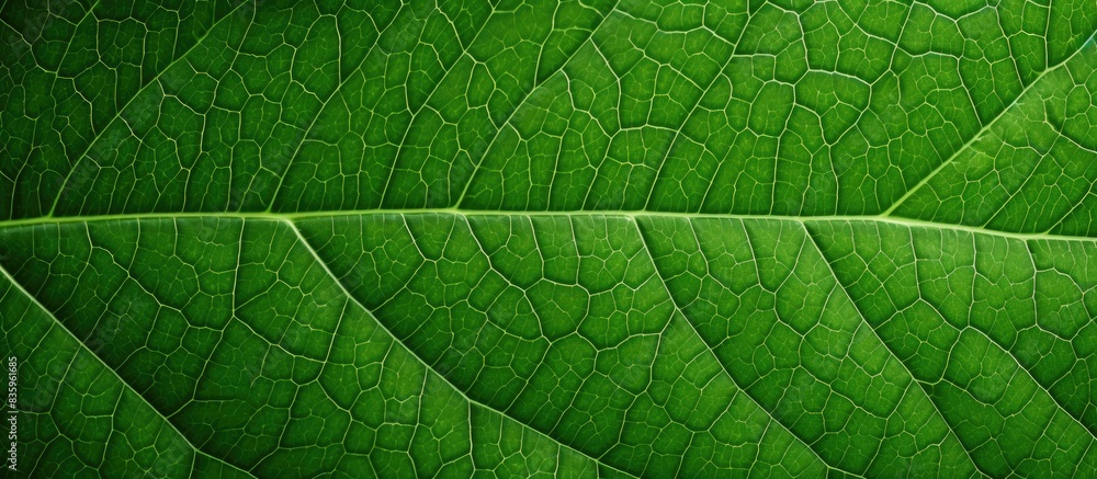 Fototapeta premium Closeup Green Leaf Texture Background. Creative banner. Copyspace image