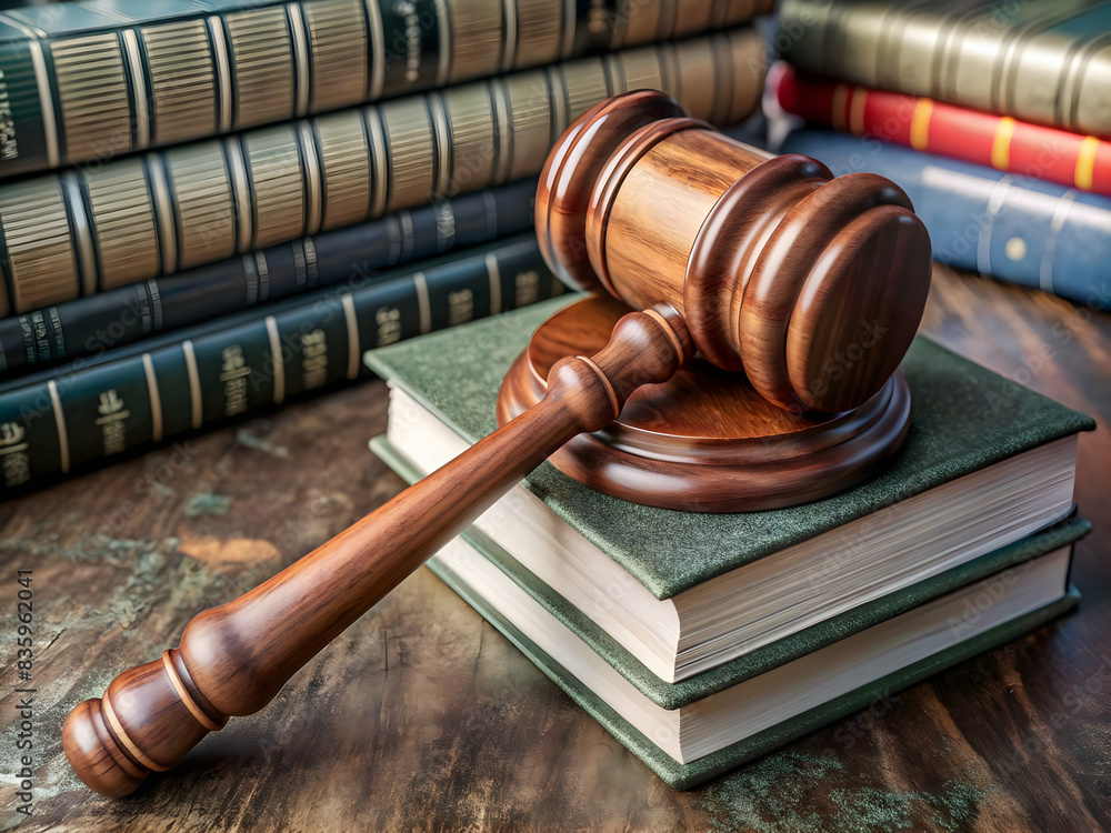 3D Illustration of Judge Gavel and Law Books 3D Illustration of Judge Gavel and Law Books