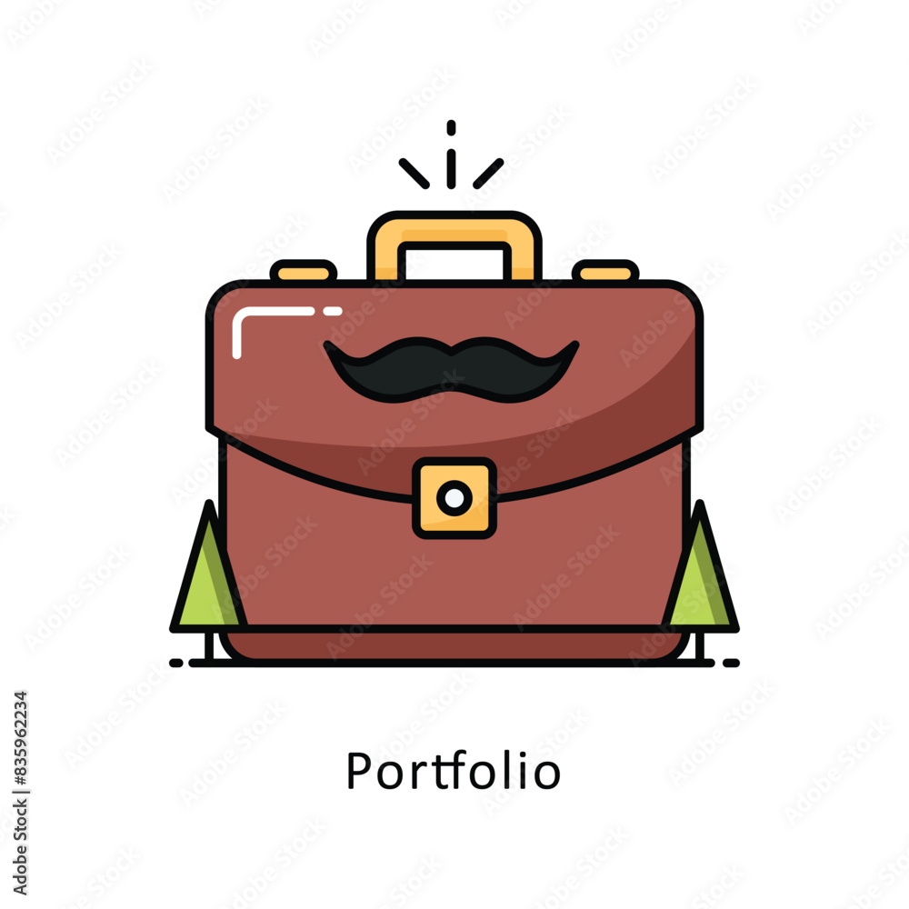 Fototapeta premium Portfolio Vector Filled outline Design illustration. Symbol on White background EPS 10 File