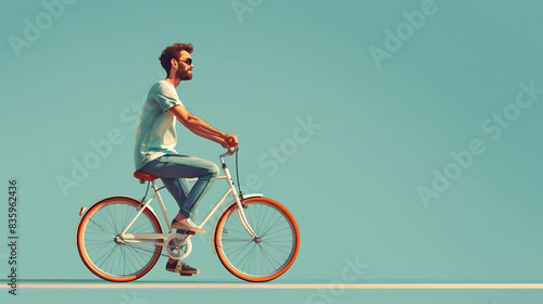 サイクリングを楽しむ男性のイメージ