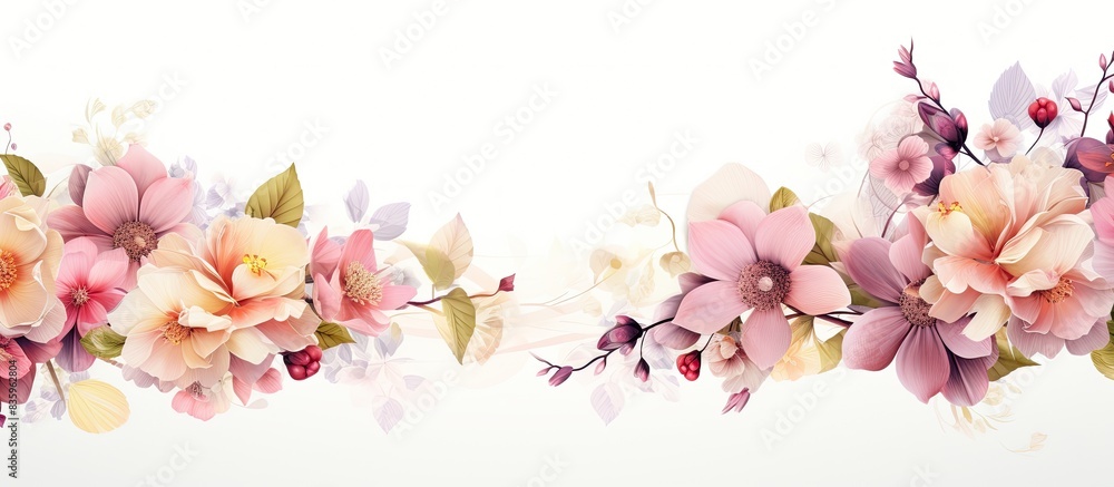 sweet flora on white isolate background. Creative banner. Copyspace image
