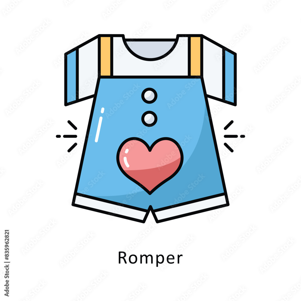 Romper Vector Filled outline Design illustration. Symbol on White background EPS 10 File Romper Vector Filled outline Design illustration. Symbol on White background EPS 10 File