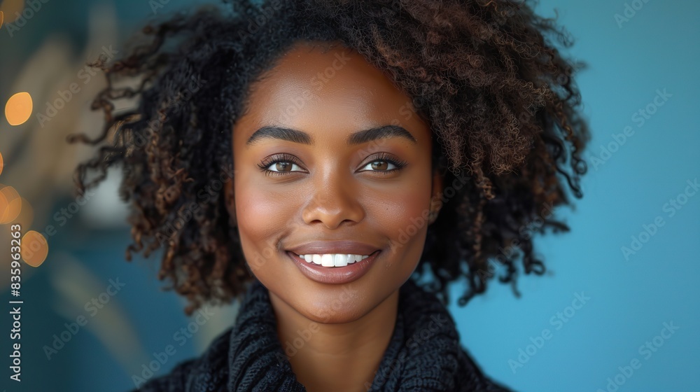 african woman smiling on studio background. stock image african woman smiling on studio background. stock image