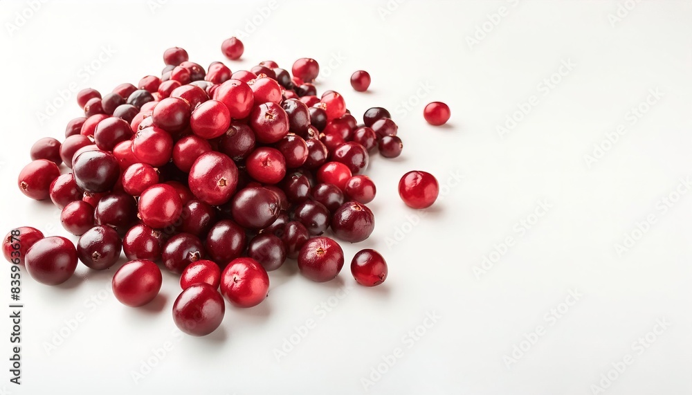 Cranberry or cranberries - Vaccinium oxycoccos or V. macrocarpon - popular side dish of red fruit cooked and prepared on Thanksgiving in North America. Isolated on white background Cranberry or cranberries - Vaccinium oxycoccos or V. macrocarpon - popular side dish of red fruit cooked and prepared on Thanksgiving in North America. Isolated on white background