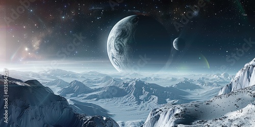 Alien Planet with Icy Landscape photo
