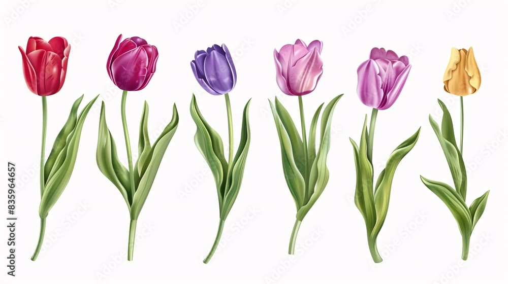 A collection of twig vernal tulip blossoms separated alabaster. A collection of twig vernal tulip blossoms separated alabaster.