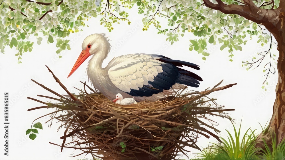 Fototapeta premium storks in the nest